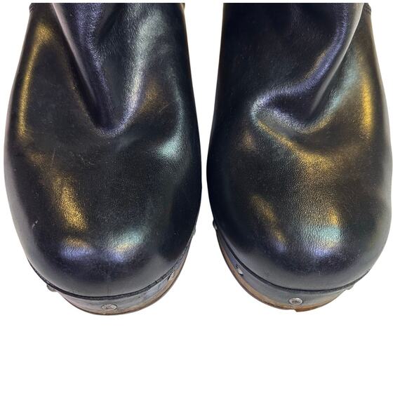 UGG Lynnea Australian Suede Shearling Lined Heeled sheep Boot Black 1958 Size 7 - Picture 7 of 13